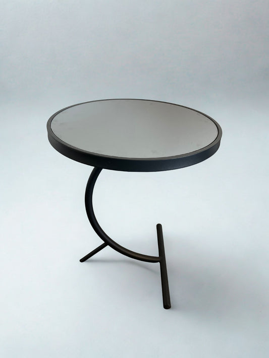 Modern Füme Aynalı Metal C Yan Sehpa